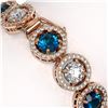 Image 3 : 15.35 ctw Blue & Diamond Micro Pave Bracelet 18K Rose Gold - REF-2591G6W