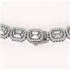 Image 3 : 38.05 ctw Emerald Cut Diamond Micro Pave Necklace 18K White Gold - REF-6060M2G