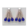 Image 1 : 24.78 ctw Sapphire & Diamond Earrings 18K Rose Gold - REF-618Y2X