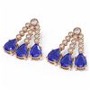 Image 3 : 24.78 ctw Sapphire & Diamond Earrings 18K Rose Gold - REF-618Y2X