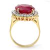 Image 2 : 12.0 ctw Ruby & Diamond Ring 14k Yellow Gold - REF-150W9H