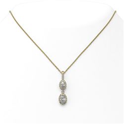 1.25 ctw Oval Cut Diamond Designer Necklace 18K Yellow Gold - REF-141G3W