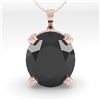 Image 2 : 9.0 ctw Oval Black Diamond Designer Necklace 18k Rose Gold - REF-210W2H