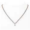 Image 1 : 11.5 ctw Princess Cut Diamond Designer Necklace 18K Rose Gold - REF-870Y2X