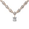 Image 2 : 11.5 ctw Princess Cut Diamond Designer Necklace 18K Rose Gold - REF-870Y2X