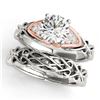 Image 1 : 0.85 ctw Certified VS/SI Diamond Solitaire 2pc Set 14k 2Tone Gold - REF-156F3M
