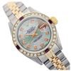 Image 1 : Rolex Men's Two Tone 14K Gold/SS, QuickSet, Diam Dial & Diam/Ruby Bezel - REF-569K5T