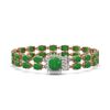 Image 1 : 12.93 ctw Jade & Diamond Bracelet 14K Rose Gold - REF-245X5A