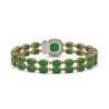 Image 3 : 12.93 ctw Jade & Diamond Bracelet 14K Rose Gold - REF-245X5A