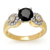 Image 1 : 1.90 ctw VS Black & White Diamond Ring 14k Yellow Gold - REF-81W3H