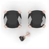 Image 2 : 6 ctw Cushion Black Diamond Stud Designer Earrings 18k Rose Gold - REF-121N2F