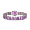 Image 3 : 24.75 ctw Amethyst & Diamond Bracelet 14K White Gold - REF-281G8W