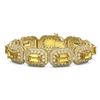 Image 1 : 49.68 ctw Canary Citrine & Diamond Victorian Bracelet 14K Yellow Gold - REF-1055W3H