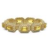 Image 2 : 49.68 ctw Canary Citrine & Diamond Victorian Bracelet 14K Yellow Gold - REF-1055W3H