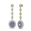 Image 2 : 15.03 ctw Tanzanite & Diamond Earrings 18K Yellow Gold - REF-709N3F