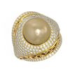 Image 3 : 2.5 ctw Diamond & Pearl Ring 18K Yellow Gold - REF-270Y4X