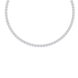 12 ctw Certified SI/I Diamond Halo Necklace 18K White Gold - REF-840X2A