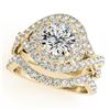 Image 1 : 2.26 ctw Certified VS/SI Diamond 2pc Wedding Set Halo 14k Yellow Gold - REF-411W4H