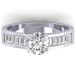1.75 ctw Certified VS/SI Diamond Art Deco Ring 14k White Gold - REF-369W6H