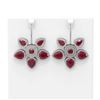 Image 1 : 31.28 ctw Ruby Diamond Earrings 18K White Gold - REF-687M3G