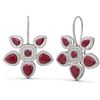 Image 2 : 31.28 ctw Ruby Diamond Earrings 18K White Gold - REF-687M3G