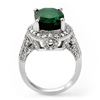 Image 2 : 6.50 ctw Emerald & Diamond Ring 18k White Gold - REF-178H2R