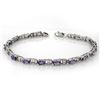 Image 1 : 4.02 ctw Tanzanite & Diamond Bracelet 14k White Gold - REF-80Y9X