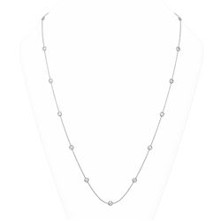 6.27 ctw Diamond Station 32 Inch Necklace 18K White Gold - REF-851G3W