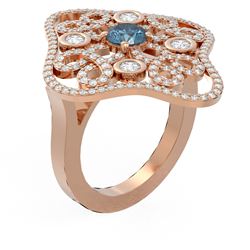 2.1 ctw Intense Blue Diamond Ring 18K Rose Gold - REF-264H4R