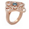 Image 1 : 2.1 ctw Intense Blue Diamond Ring 18K Rose Gold - REF-264H4R
