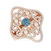 Image 3 : 2.1 ctw Intense Blue Diamond Ring 18K Rose Gold - REF-264H4R