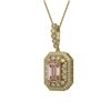 Image 1 : 6.05 ctw Morganite & Diamond Victorian Necklace 14K Yellow Gold - REF-272F8M