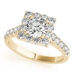 2 ctw Certified VS/SI Diamond Halo Ring 18k Yellow Gold - REF-322M5G