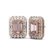 Image 2 : 11.15 ctw Morganite & Diamond Earrings 18K Rose Gold - REF-618Y2X