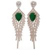 Image 2 : 11.22 ctw Emerald & Diamond Earrings 18K Rose Gold - REF-527R3K