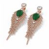 Image 3 : 11.22 ctw Emerald & Diamond Earrings 18K Rose Gold - REF-527R3K