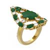 Image 1 : 12.63 ctw Emerald & Diamond Ring 18K Yellow Gold - REF-318N2F