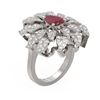 Image 1 : 3.52 ctw Ruby & Diamond Ring 18K White Gold - REF-172W2H