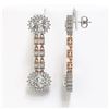 Image 2 : 7.47 ctw Rare Oval Diamond Earrings 18K Rose Gold - REF-1286N8F