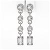 Image 2 : 2 ctw Emerald Cut Diamond Designer Earrings 18K White Gold - REF-294W4H