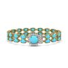 Image 1 : 13.37 ctw Turquoise & Diamond Bracelet 14K Yellow Gold - REF-245N5F