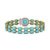 Image 3 : 13.37 ctw Turquoise & Diamond Bracelet 14K Yellow Gold - REF-245N5F