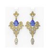 Image 1 : 10.5 ctw Tanzanite & Diamond Earrings 18K Yellow Gold - REF-707R3K