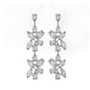 Image 2 : 4.78 ctw Mix Cut Diamonds Designer Earrings 18K White Gold - REF-644F9M