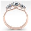 Image 2 : 2 ctw Past Present Future VS/SI Diamond Ring Martini 18k Rose Gold - REF-408H6R