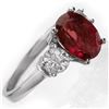 Image 2 : 3.25 ctw Rubellite & Diamond Ring 18k White Gold - REF-161A8N