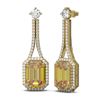 Image 2 : 10.35 ctw Canary Citrine & Diamond Earrings 18K Yellow Gold - REF-214M5G