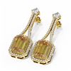 Image 3 : 10.35 ctw Canary Citrine & Diamond Earrings 18K Yellow Gold - REF-214M5G