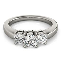 0.75 ctw VS/SI Diamond 3 Stone Ring 18k White Gold - REF-96Y4X