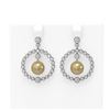 Image 1 : 2 ctw Diamond & Pearl Earrings 18K White Gold - REF-188Y2X